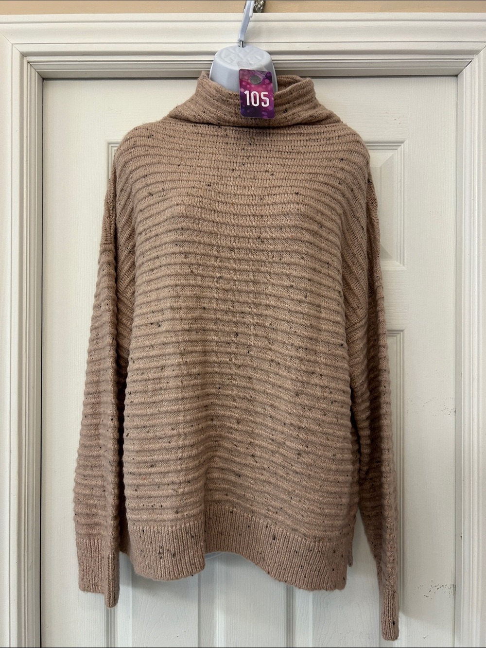 Madewell blush Ribbed Turtleneck Sweater